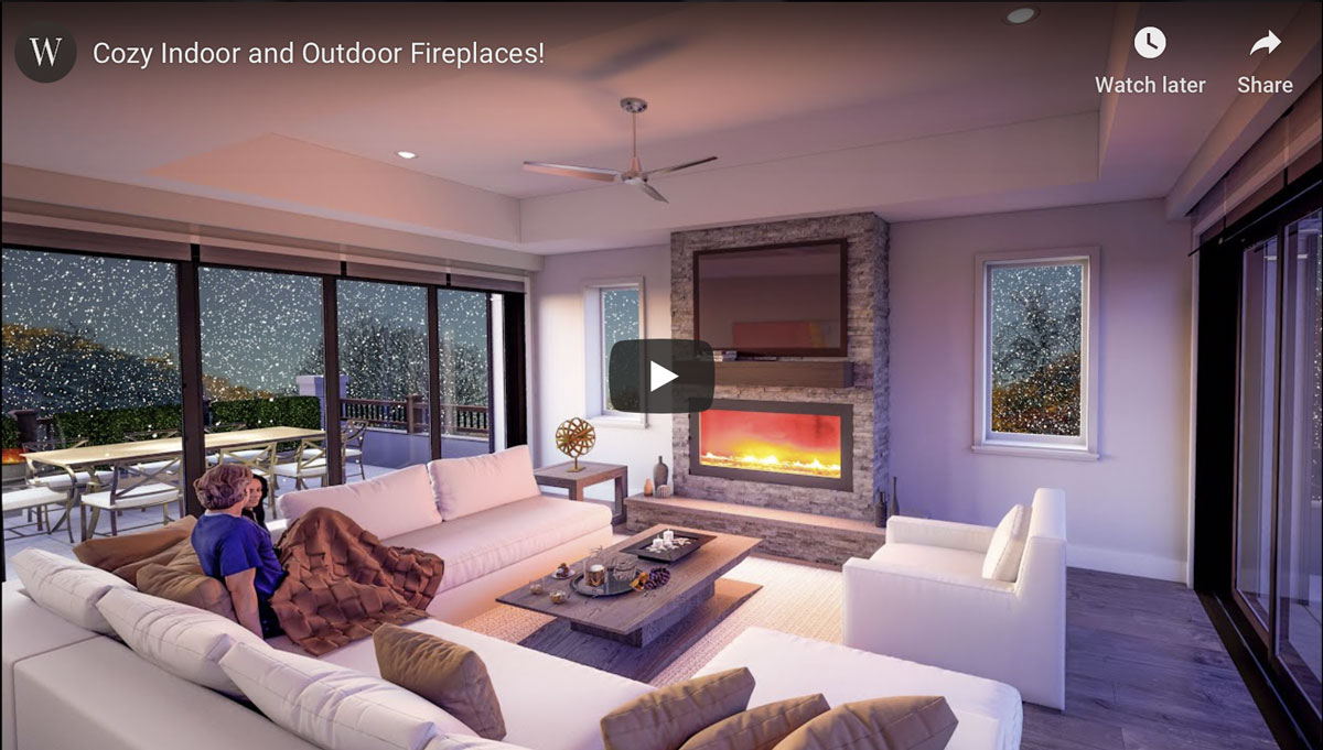 Video for indoor and outdoor fireplaces